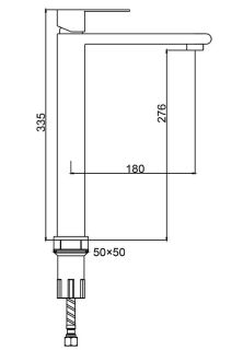 Высокий смеситель для раковины Splenka S224.15.05 сатин